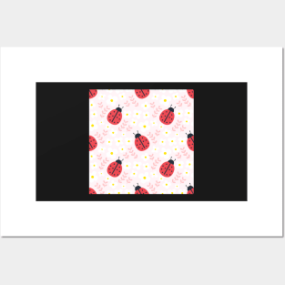 Ladybugs and Flowers Posters and Art